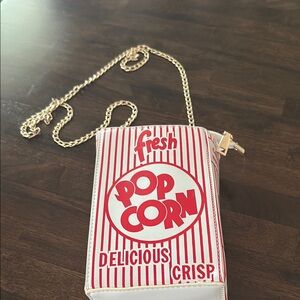Red and White Popcorn Box Crossbody Bag NEW